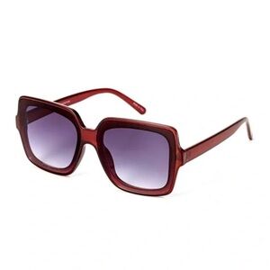 Burgundy Oversized Square Sunglasses